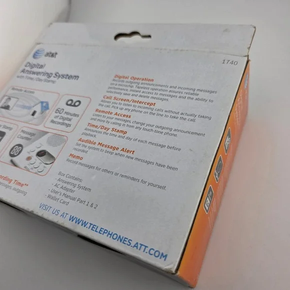 AT&T Digital Answering‎ System Model 1740 Time Day Stamp New In Box - Picture 10 of 11